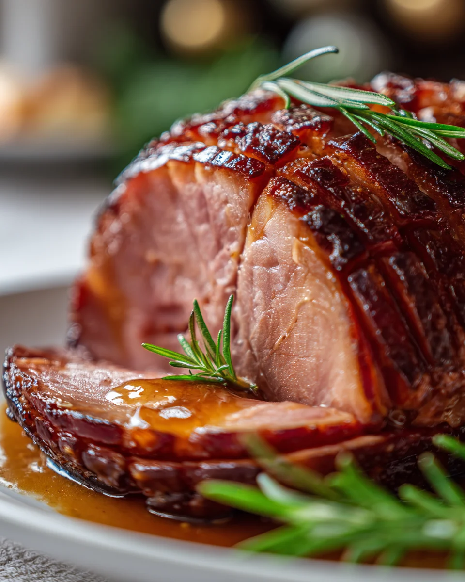 Honey-Glazed Ham with Apricot Mustard Sauce