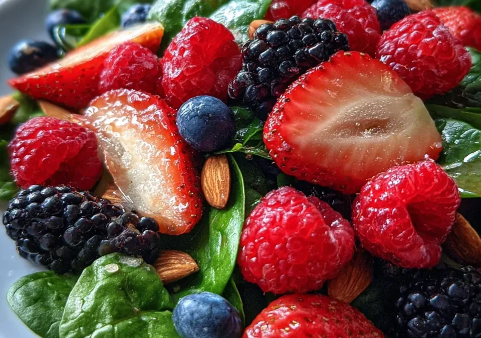 Honey-Lemon Berry & Baby Spinach Salad