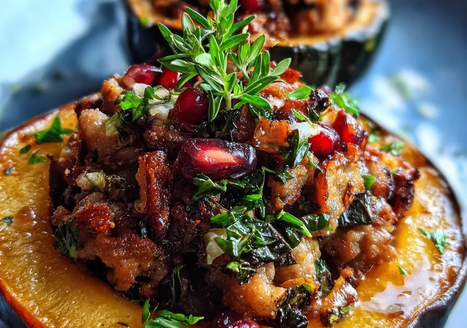 Italian Sausage & Apple Stuffed Acorn Squash