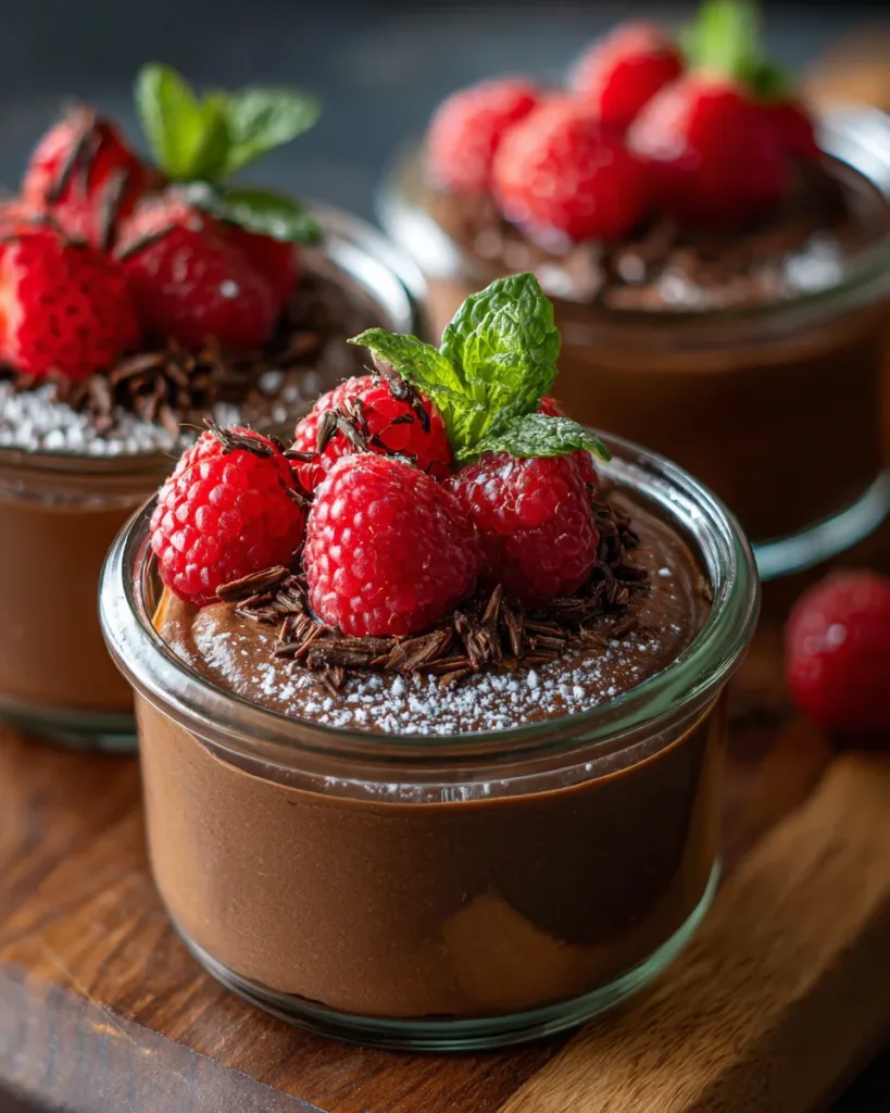 Keto Avocado Chocolate Mousse Pots