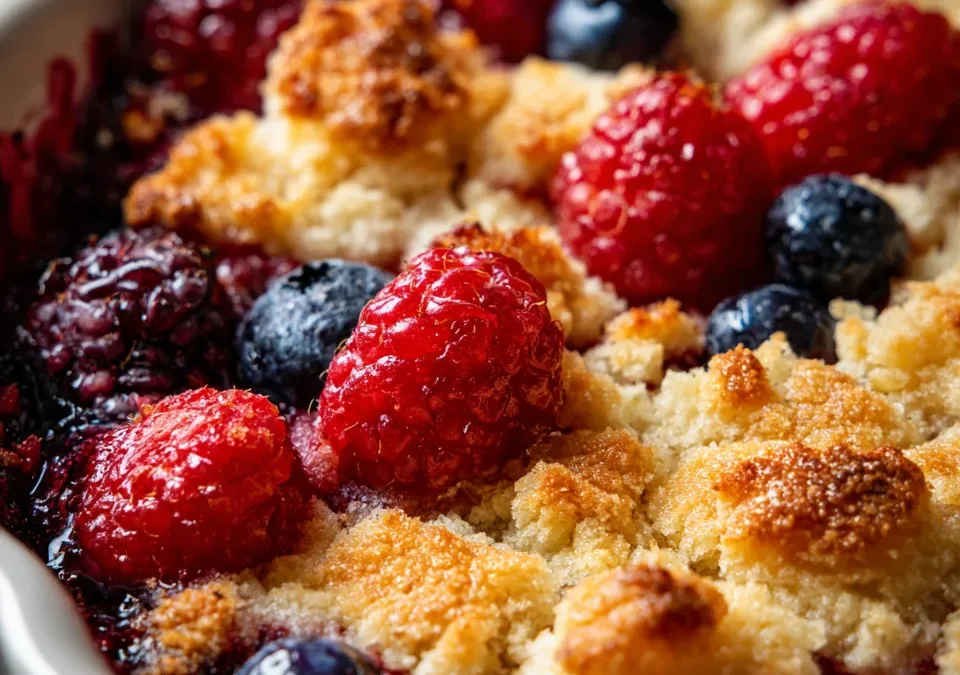 Keto-Friendly Berry Cobbler with Almond Flour Crust