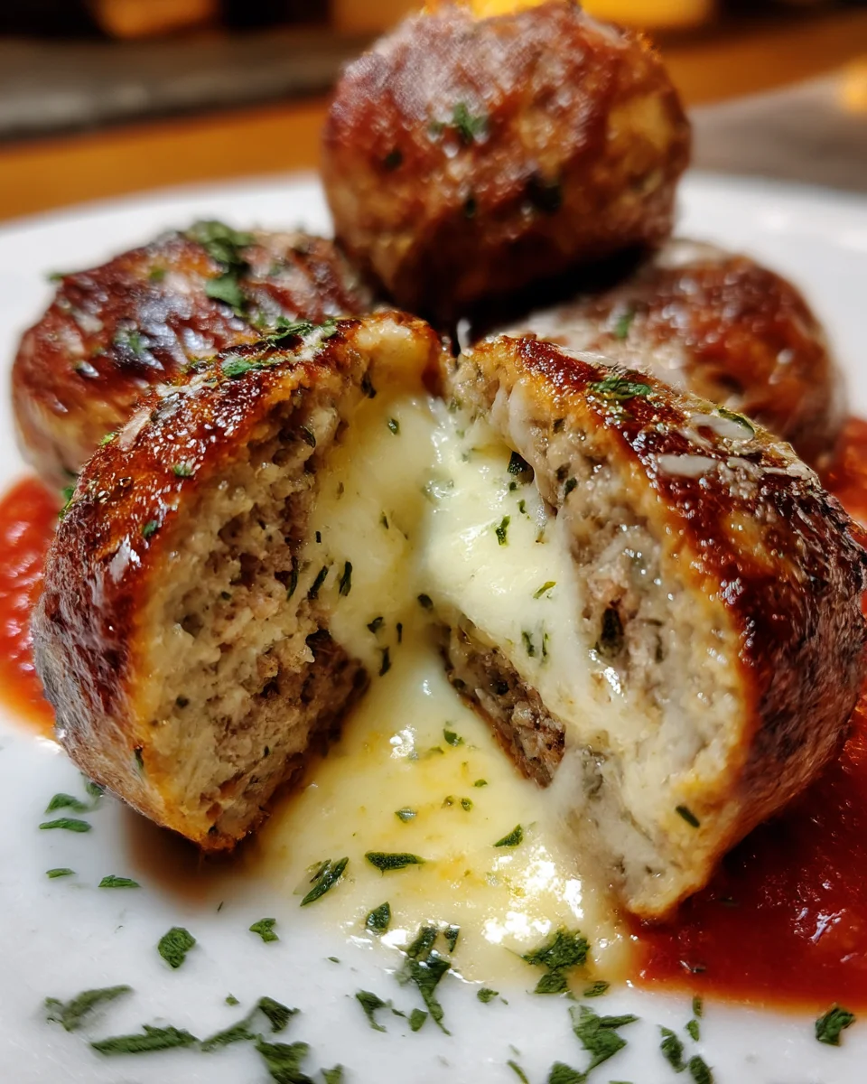Keto-Friendly Cheese-Stuffed Meatballs