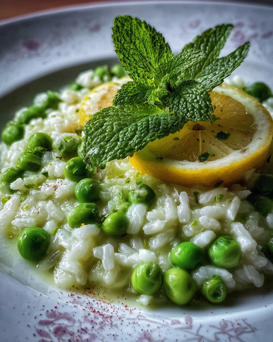 Kohlrabi & Green Pea Risotto with Mint & Lemon