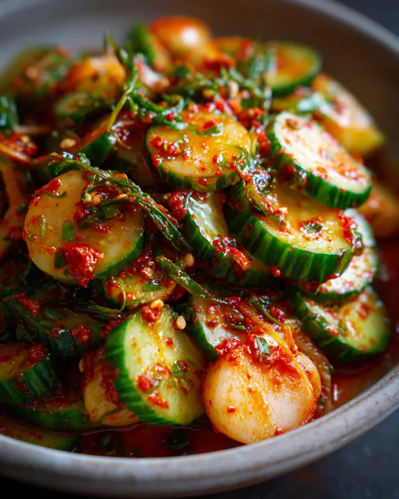 Korean Spicy Cucumber & Radish Salad