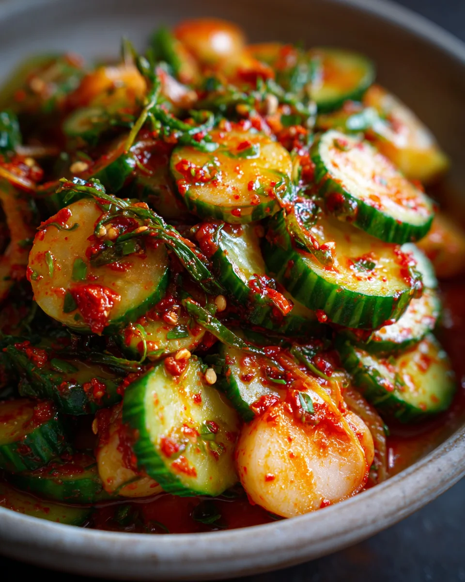 Korean Spicy Cucumber & Radish Salad