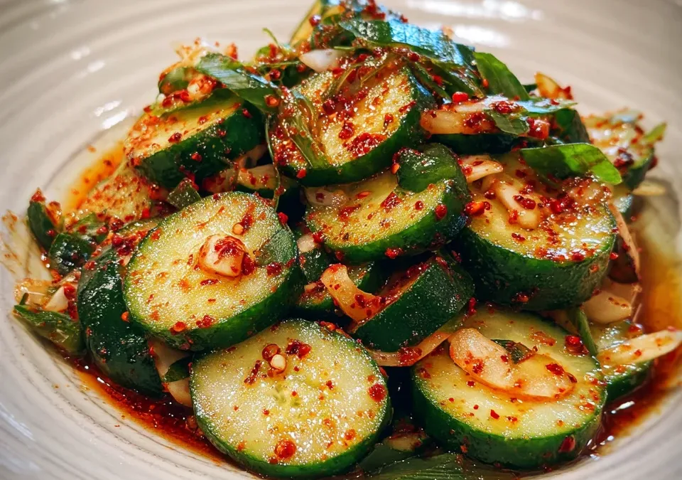 Korean Spicy Cucumber & Radish Salad