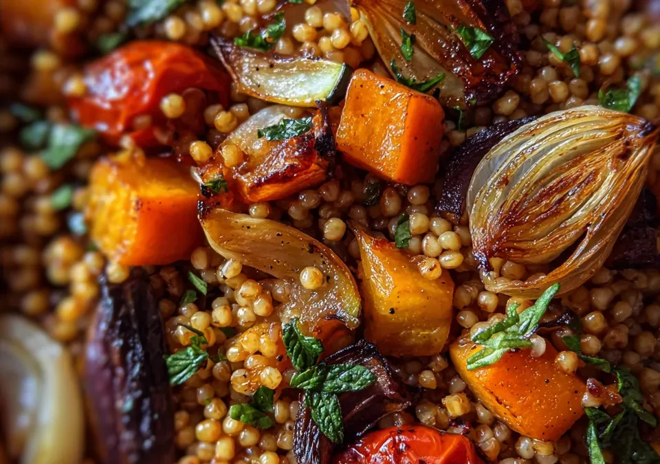 Lebanese Freekeh Pilaf with Roasted Vegetable