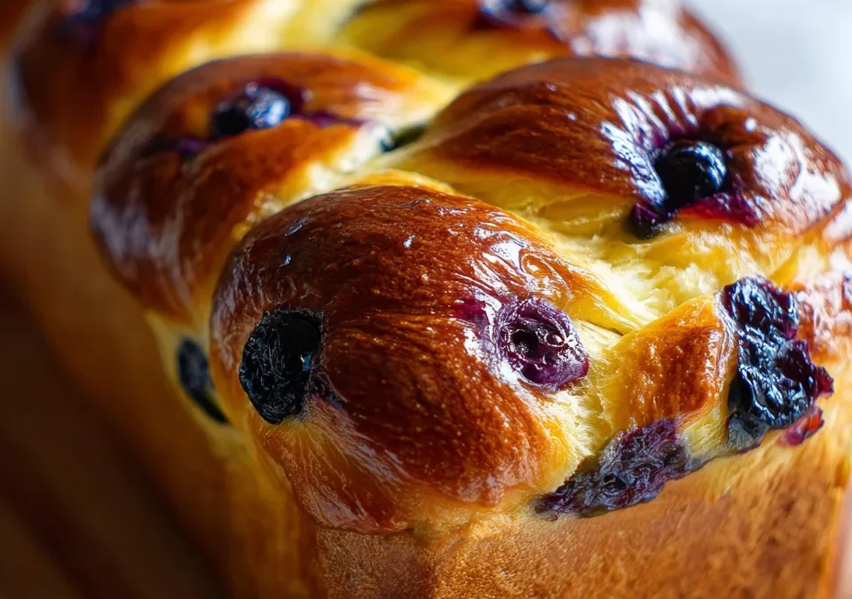 Lemon Blueberry Brioche Bread