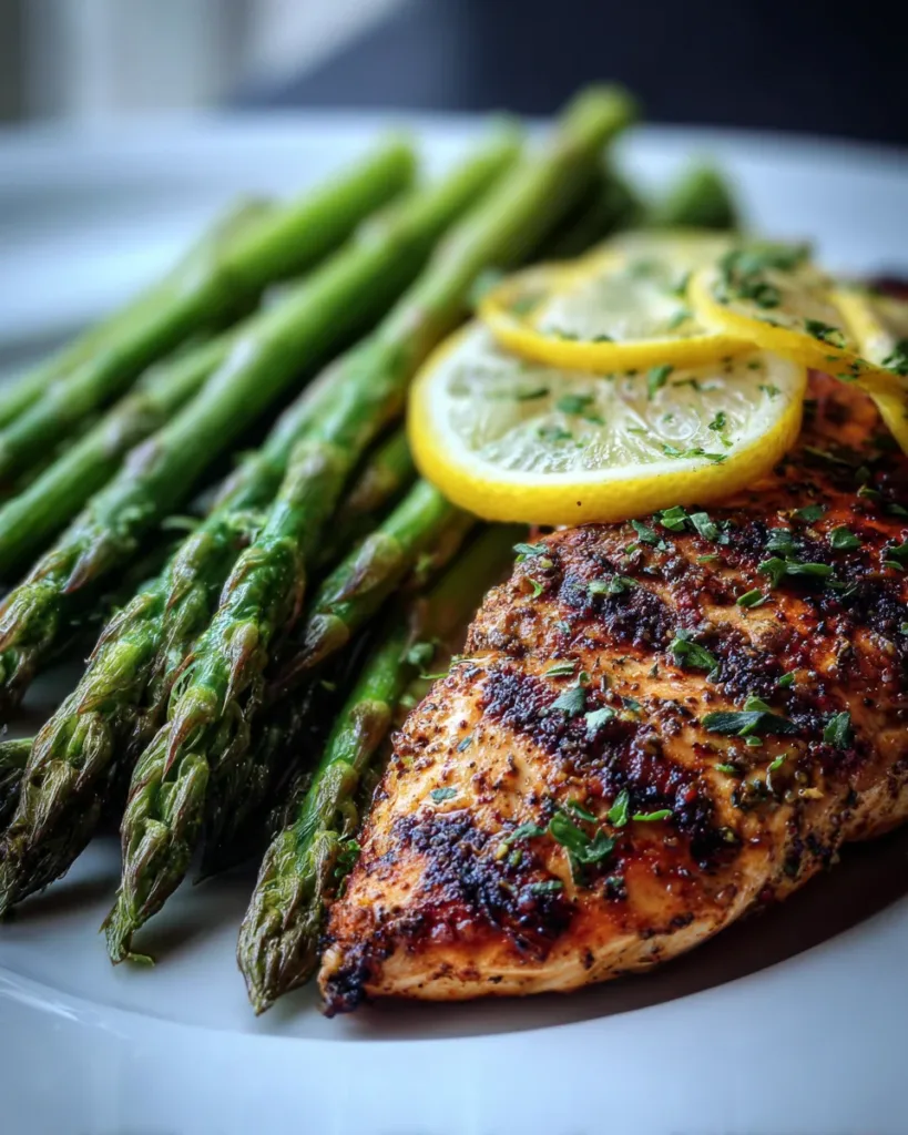 Lemon Herb Grilled Chicken with Asparagus