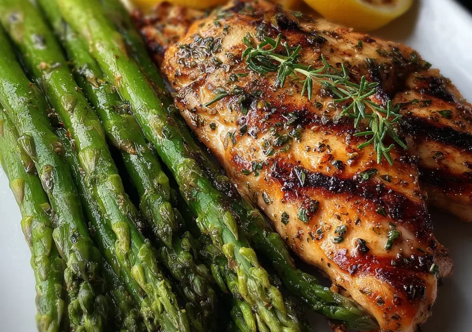 Lemon Herb Grilled Chicken with Asparagus