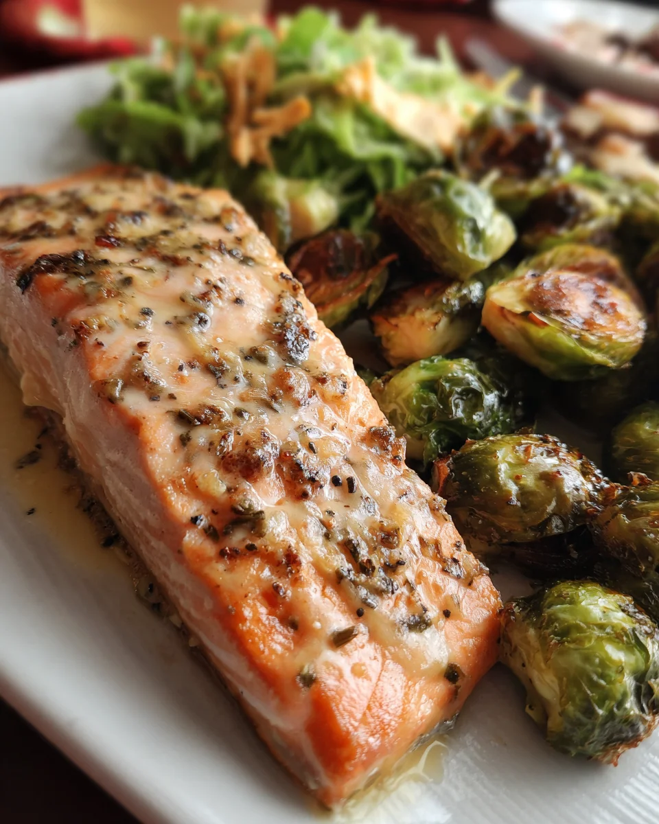 Maple Dijon Salmon with Roasted Brussels Sprouts
