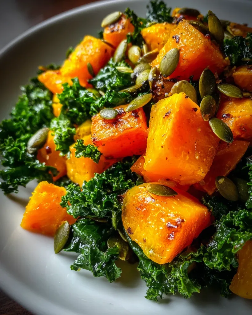 Maple Roasted Butternut Squash & Kale Salad