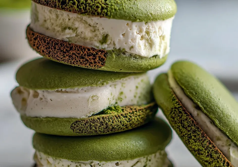 Matcha Mochi Ice Cream Sandwiches