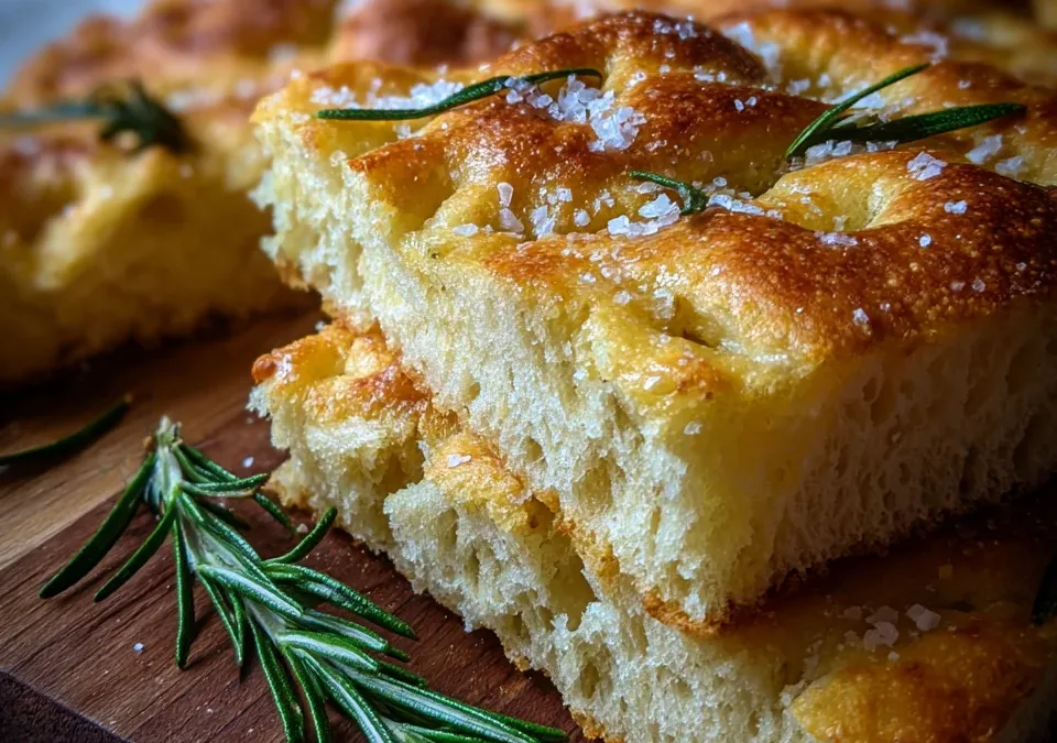 Olive Oil & Rosemary Focaccia with Sea Salt Flakes