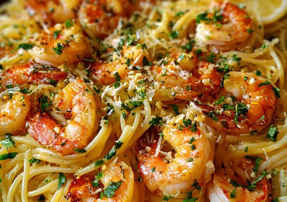 One-Pot Lemon Garlic Shrimp Scampi Pasta