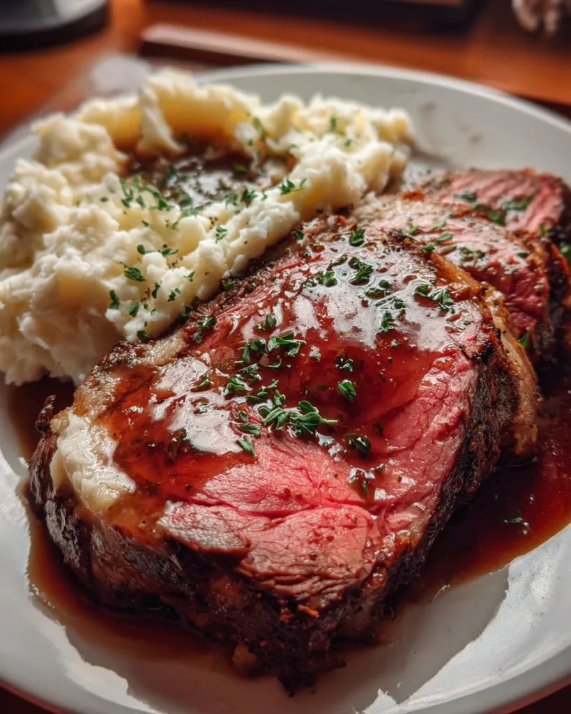 Prime Rib Roast with Garlic Mashed Potatoes