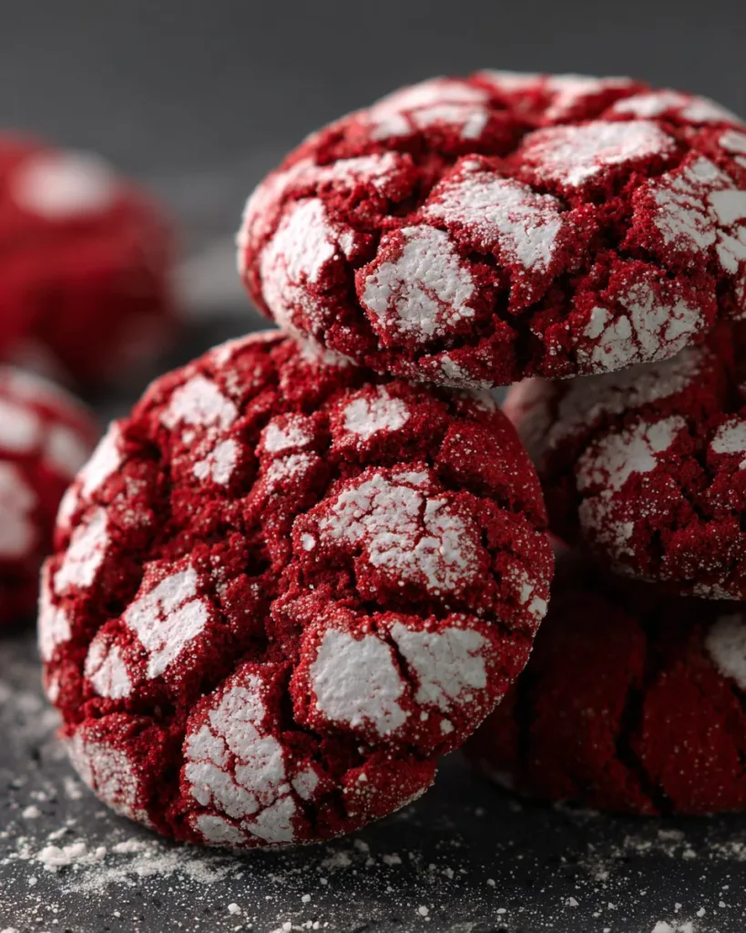 Red Velvet Crinkle Cookies