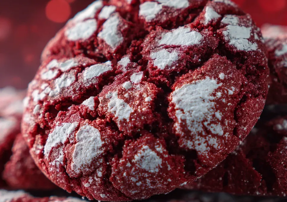 Red Velvet Crinkle Cookies