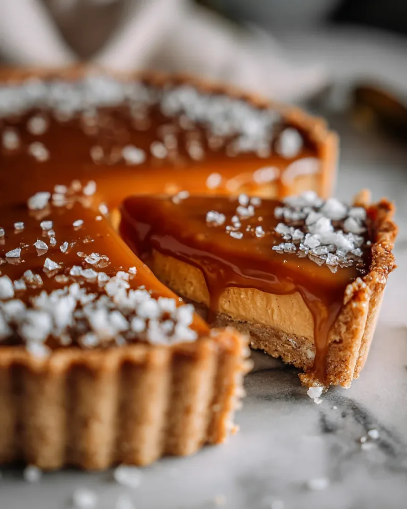 Salted Tahini Caramel Tart