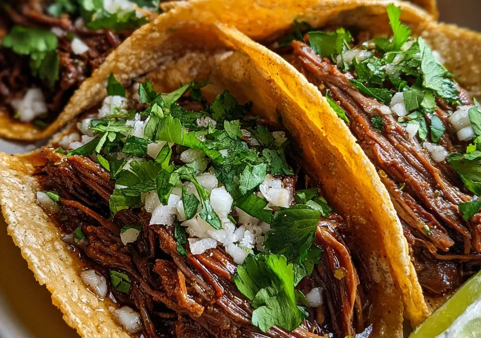 Slow Cooker Beef Barbacoa Tacos