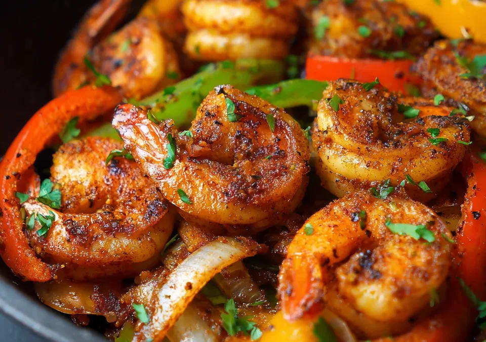 Spicy Shrimp Fajitas Skillet