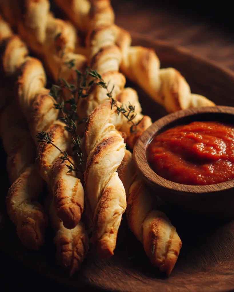 Spooky Halloween Witch's Finger Breadsticks with Marinara Dip