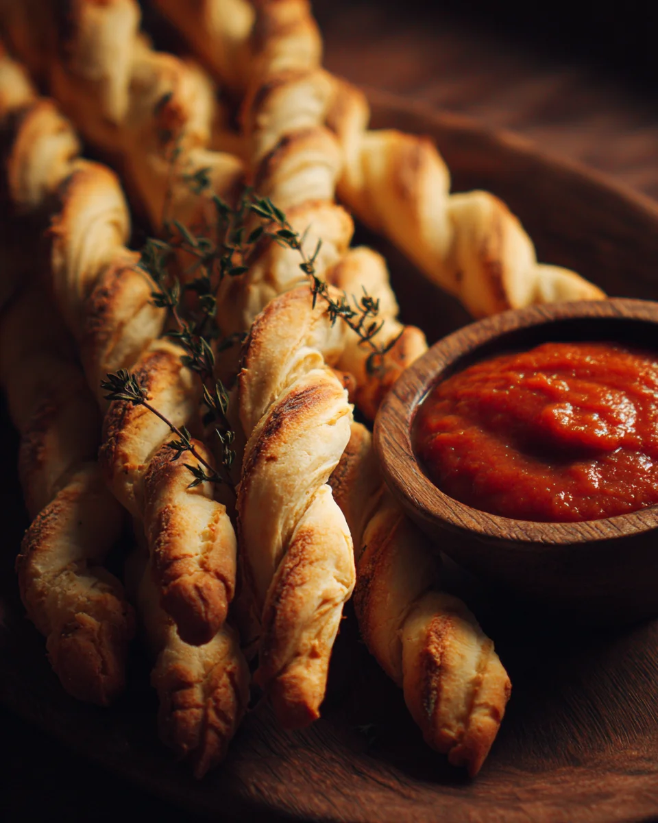 Spooky Halloween Witch's Finger Breadsticks with Marinara Dip