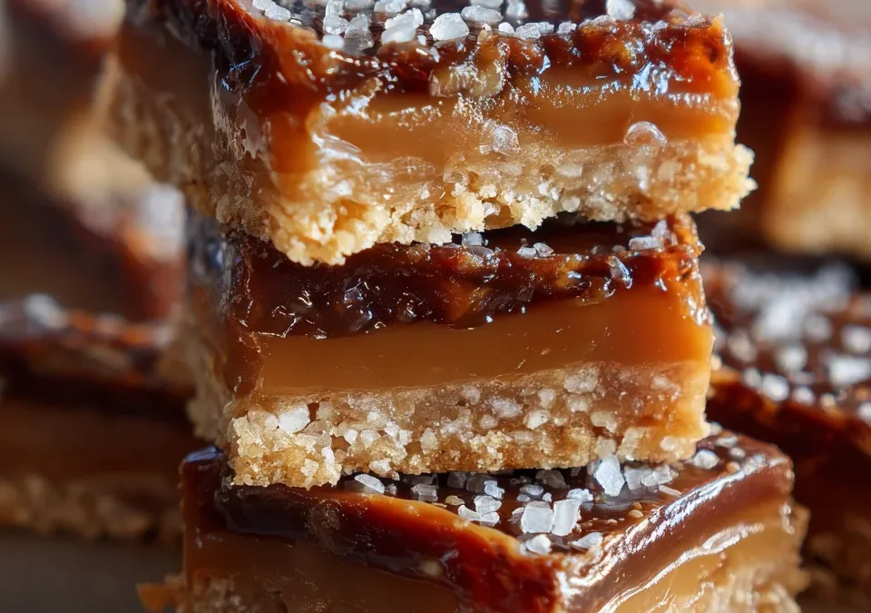 Sticky Date & Tahini Caramel Bars