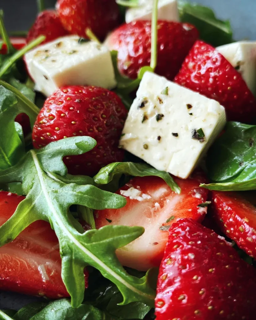 Strawberry Basil Arugula & Brie Salad