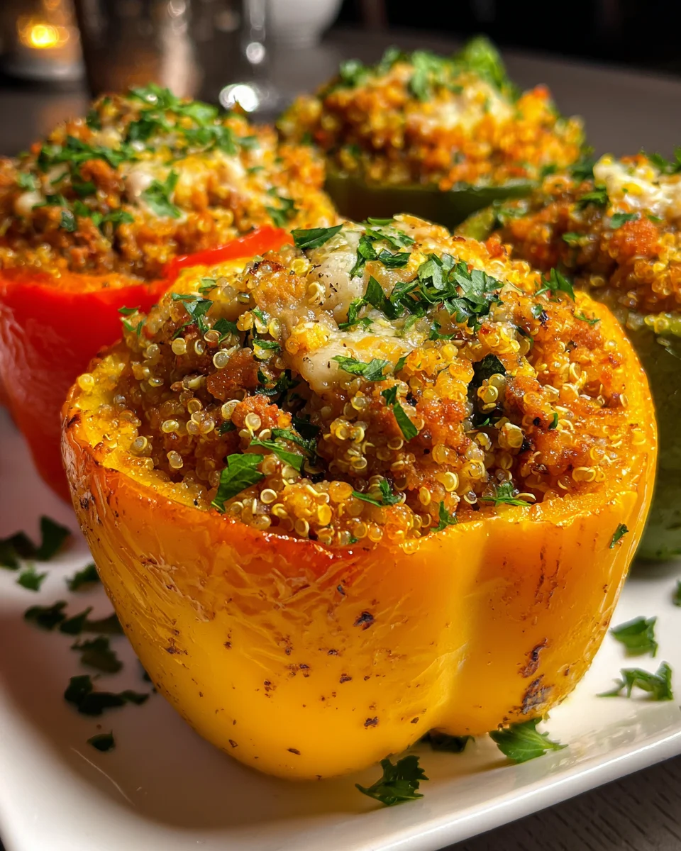 Stuffed Bell Peppers with Ground Turkey and Quinoa