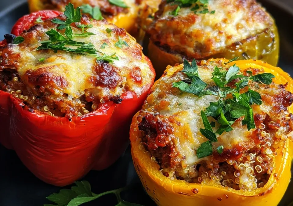 Stuffed Bell Peppers with Ground Turkey and Quinoa