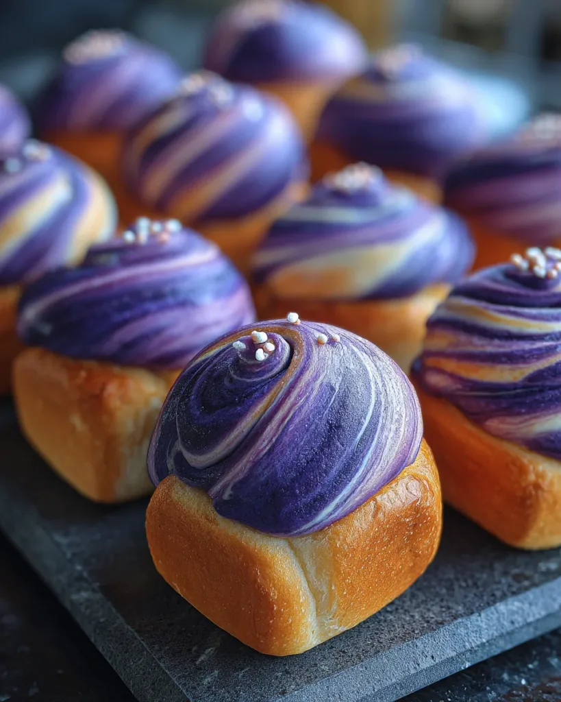 Ube Swirl Brioche Buns