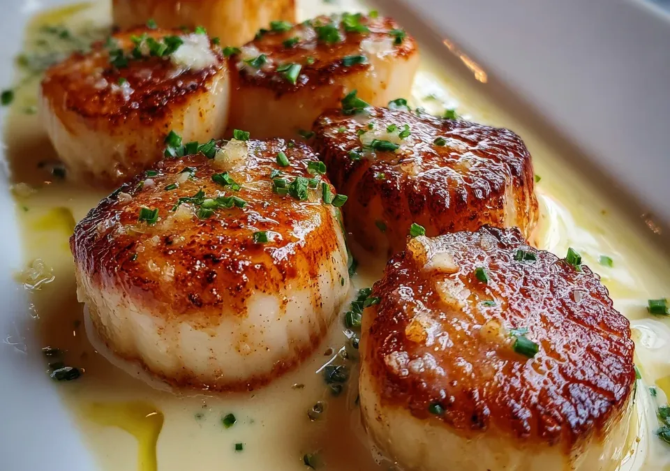Valentine scallops champagne beurre blanc
