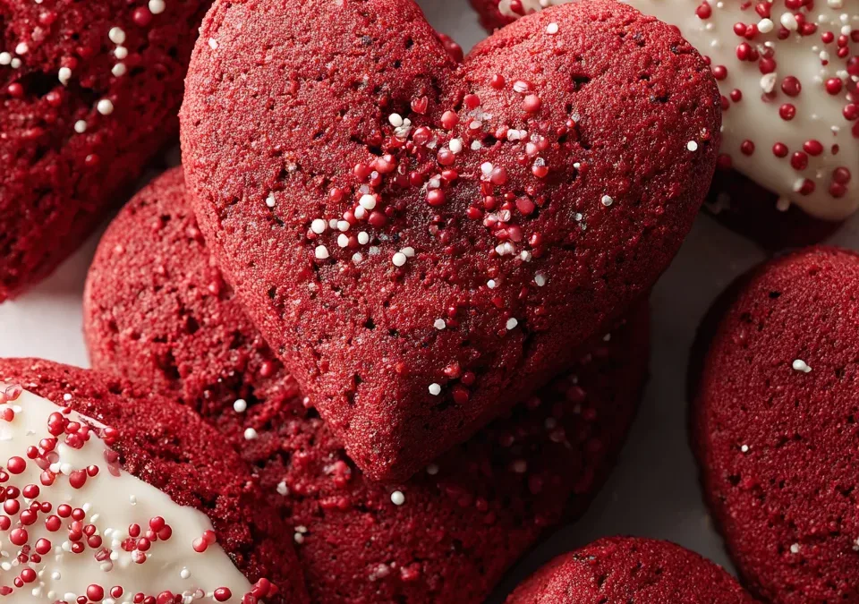Valentine's Day Red Velvet Heart-Shaped Scones
