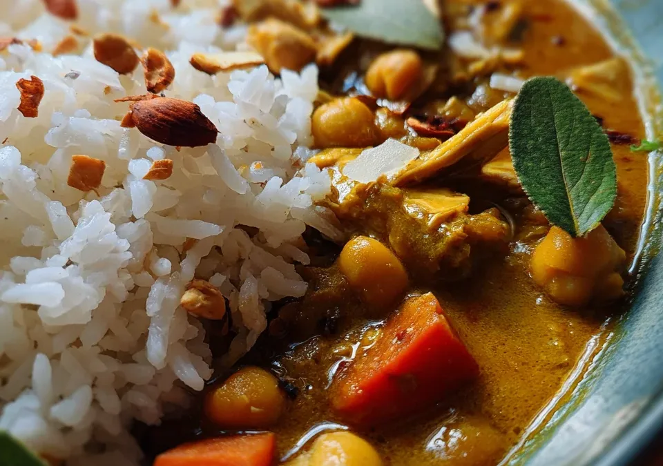Vegan Jackfruit & Chickpea Curry with Coconut Rice