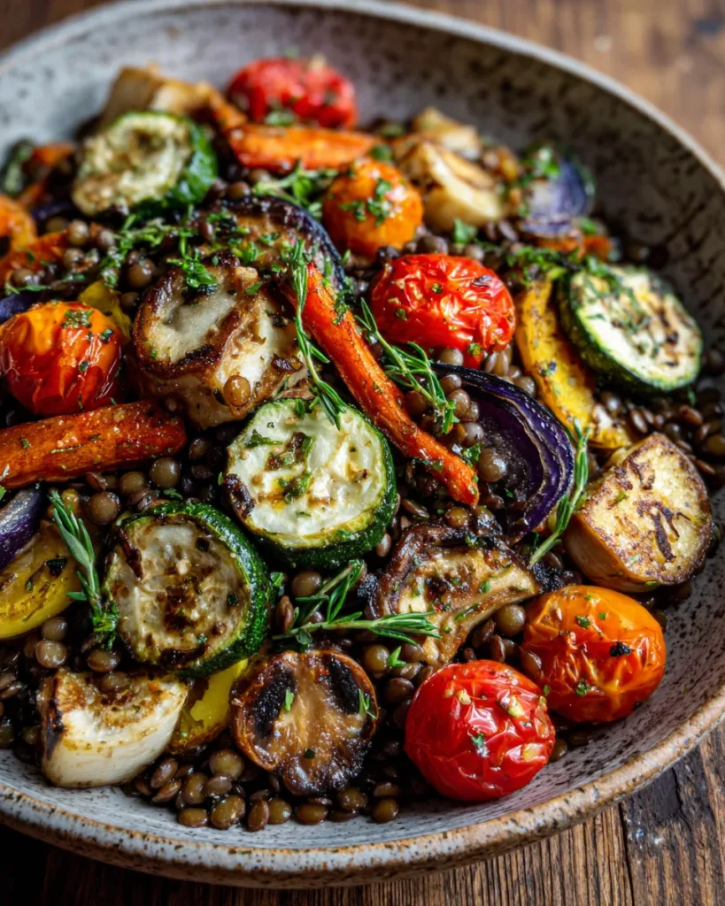 Warm Lentil & Roasted Vegetable Salad