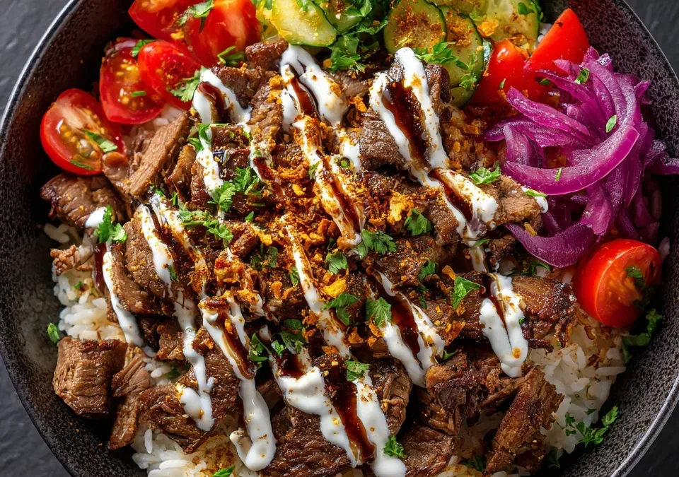 beef shawarma bowl
