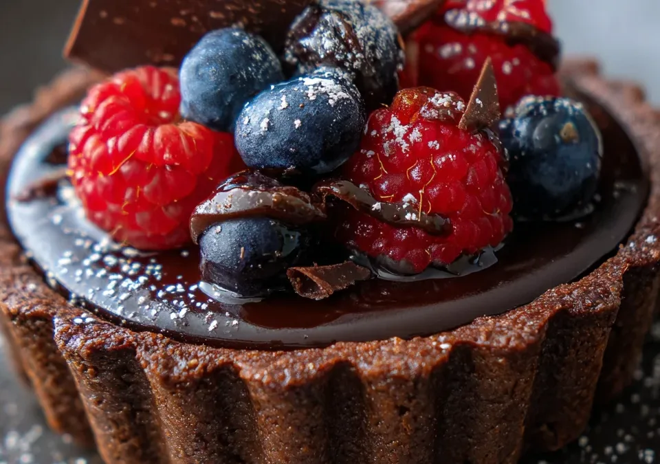 chili dark chocolate tart