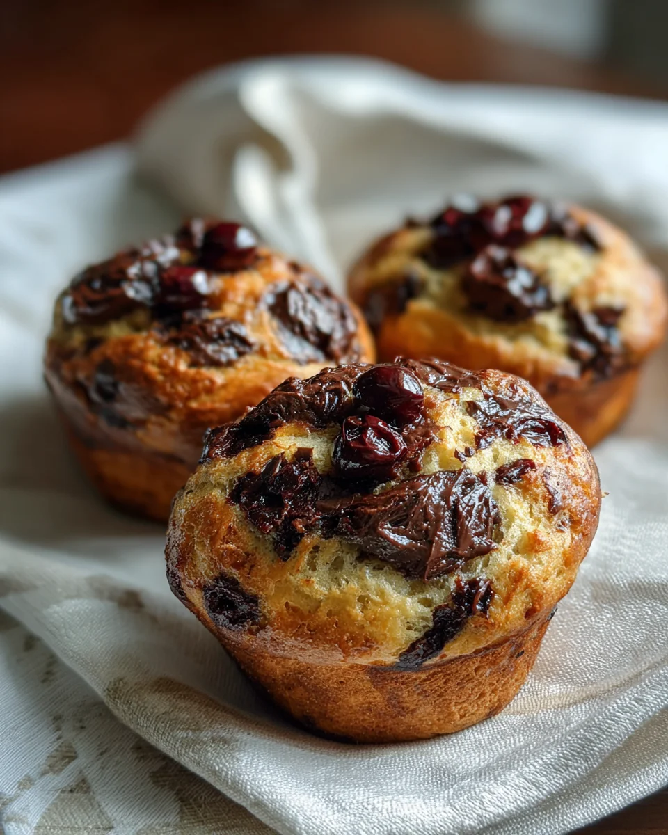 chocolate cherry babka muffins