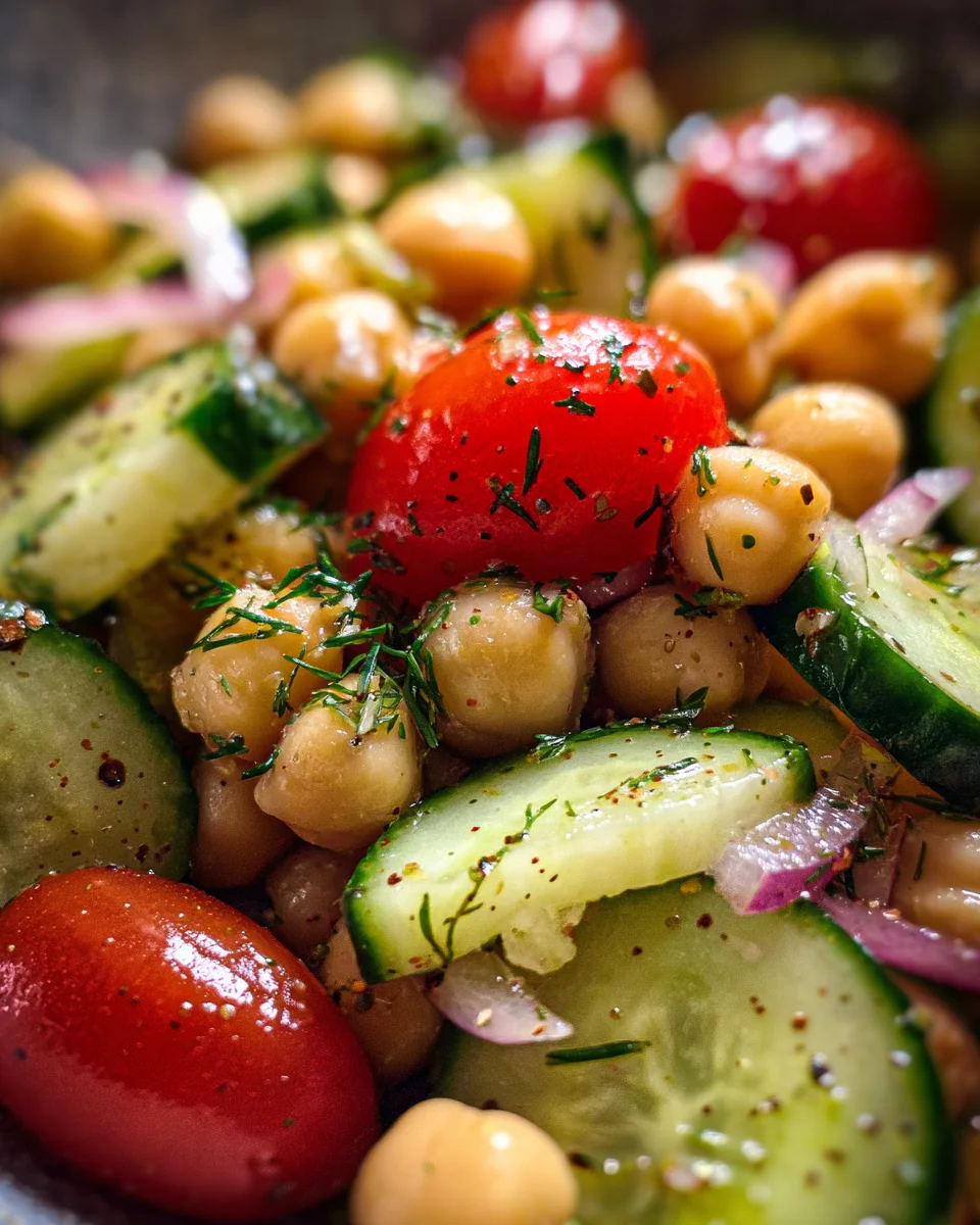 mediterranean chickpea cucumber olive salad
