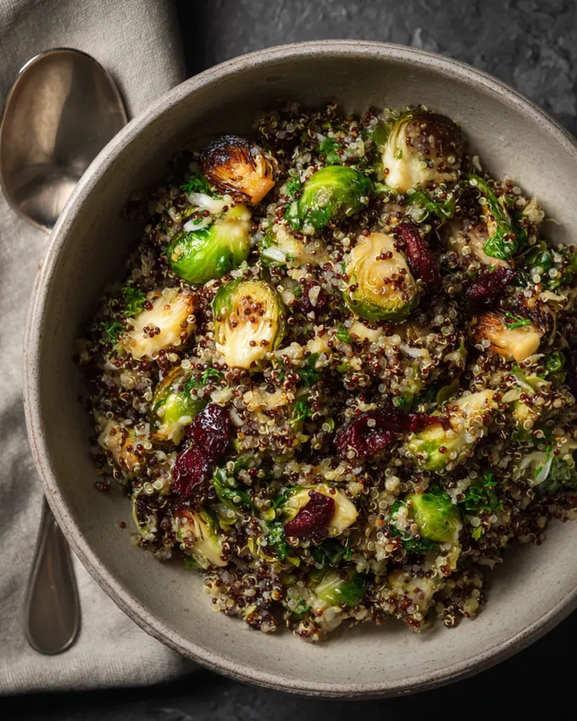 roasted brussels quinoa salad