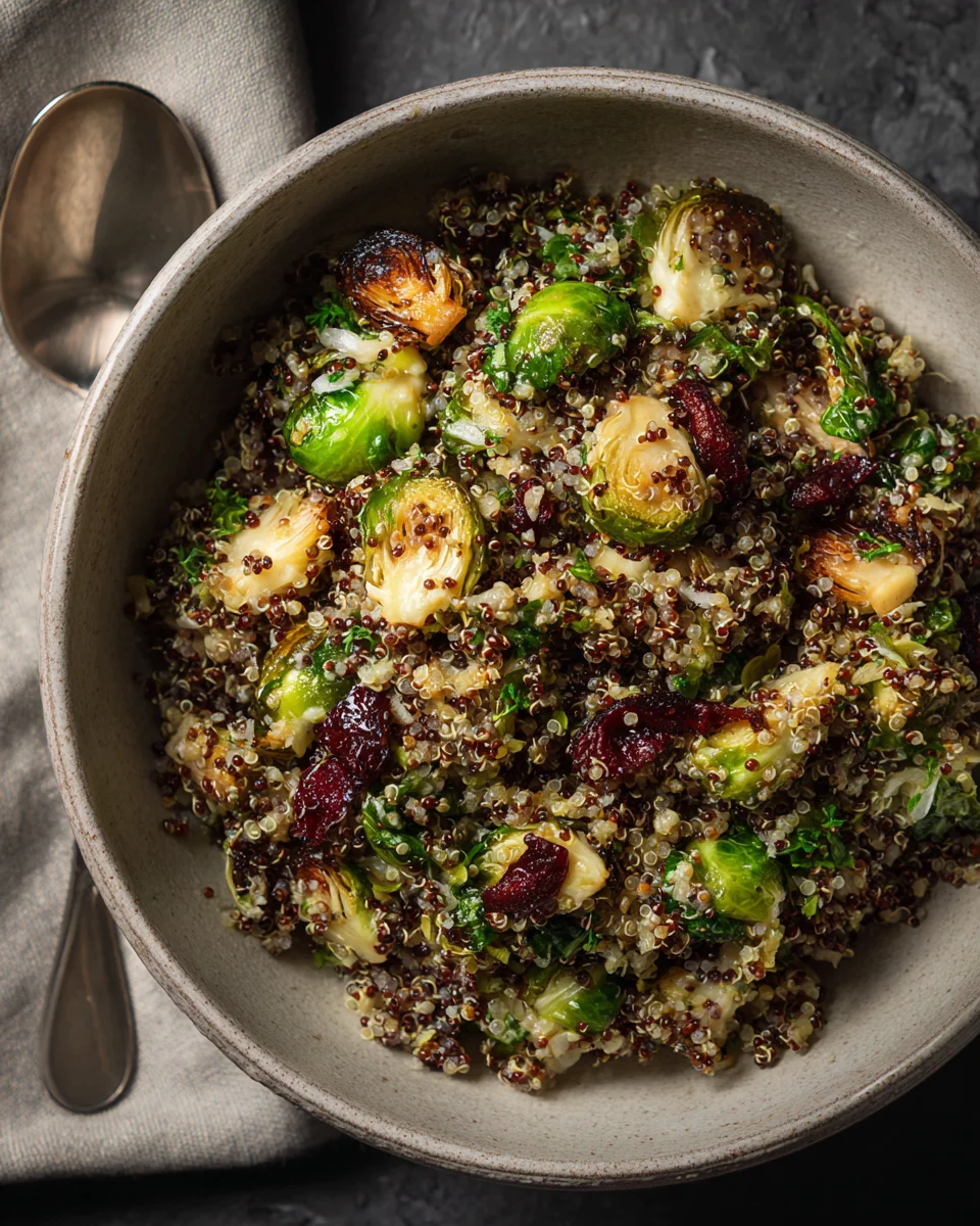 roasted brussels quinoa salad