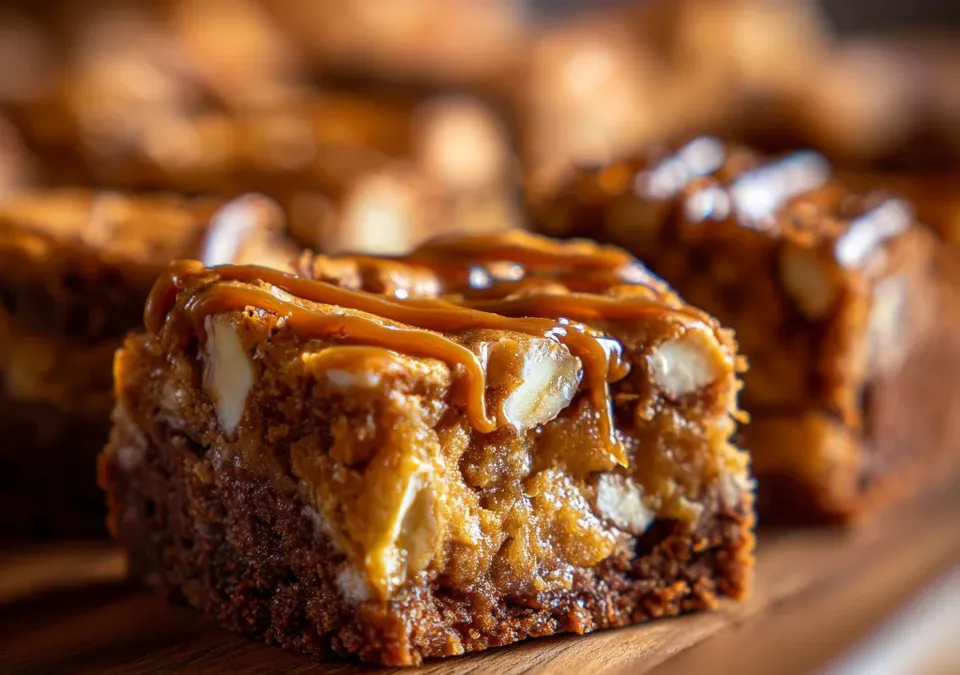 salted caramel pretzel blondies