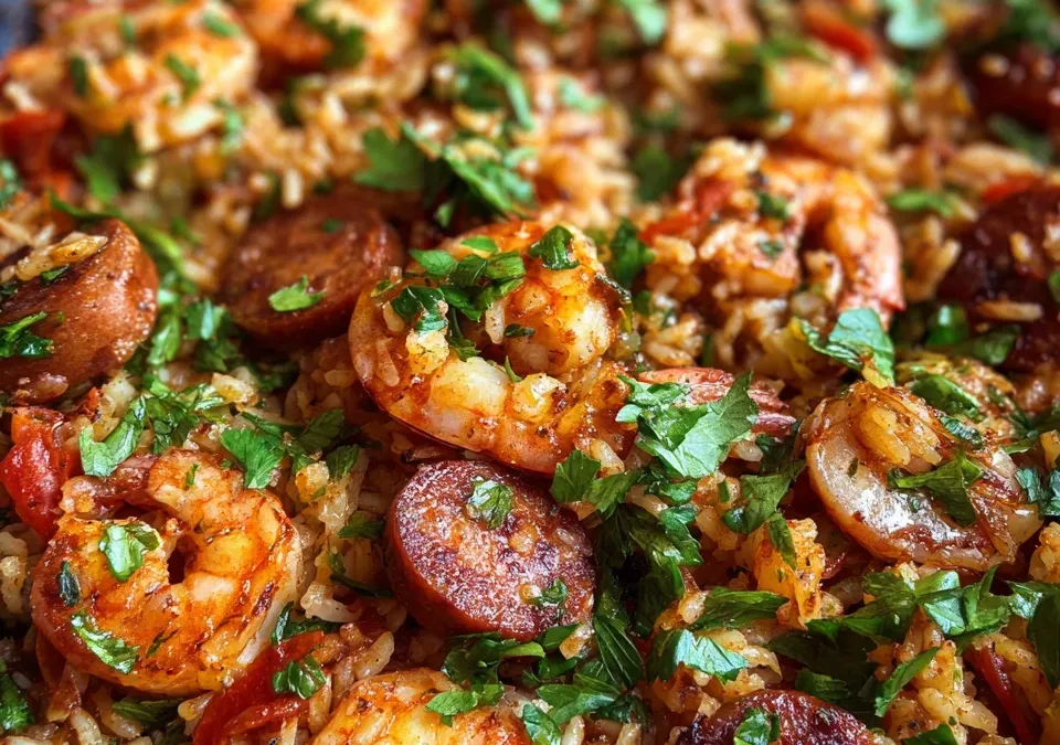 shrimp sausage jambalaya one pot