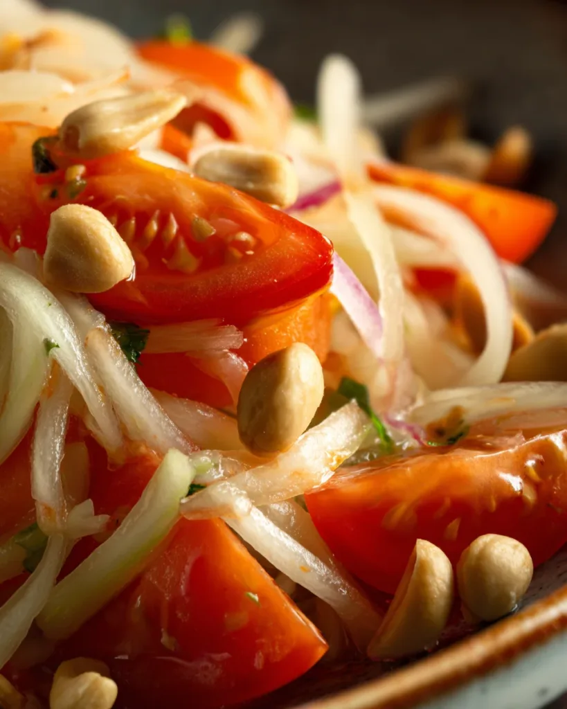 thai mango papaya salad peanut lime