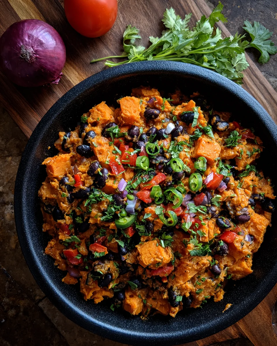 turkey sweet potato skillet black beans