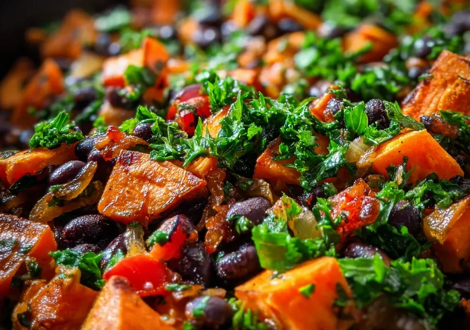 turkey sweet potato skillet black beans