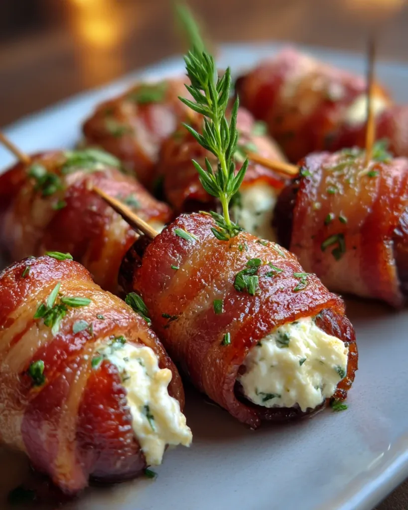 Bacon-Wrapped Dates with Goat Cheese