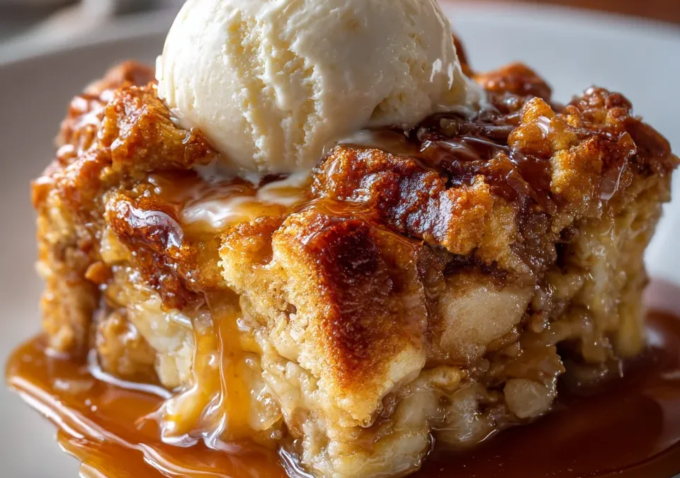 Caramel Apple Crisp Bread Pudding