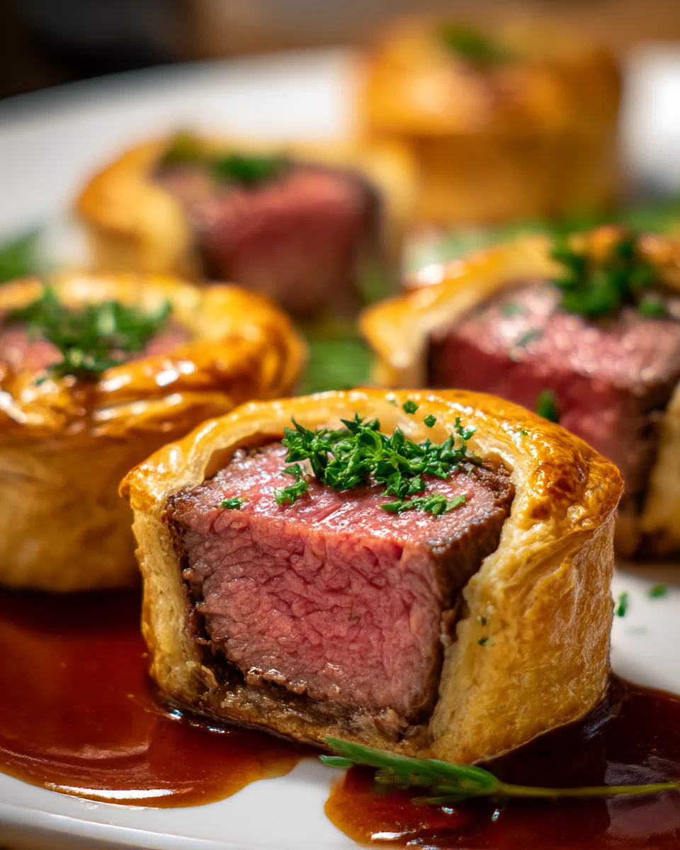 Christmas dinner beef Wellington bites